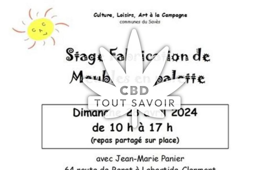Village à Labastide-Clermont avec feuille Cannabis CBD