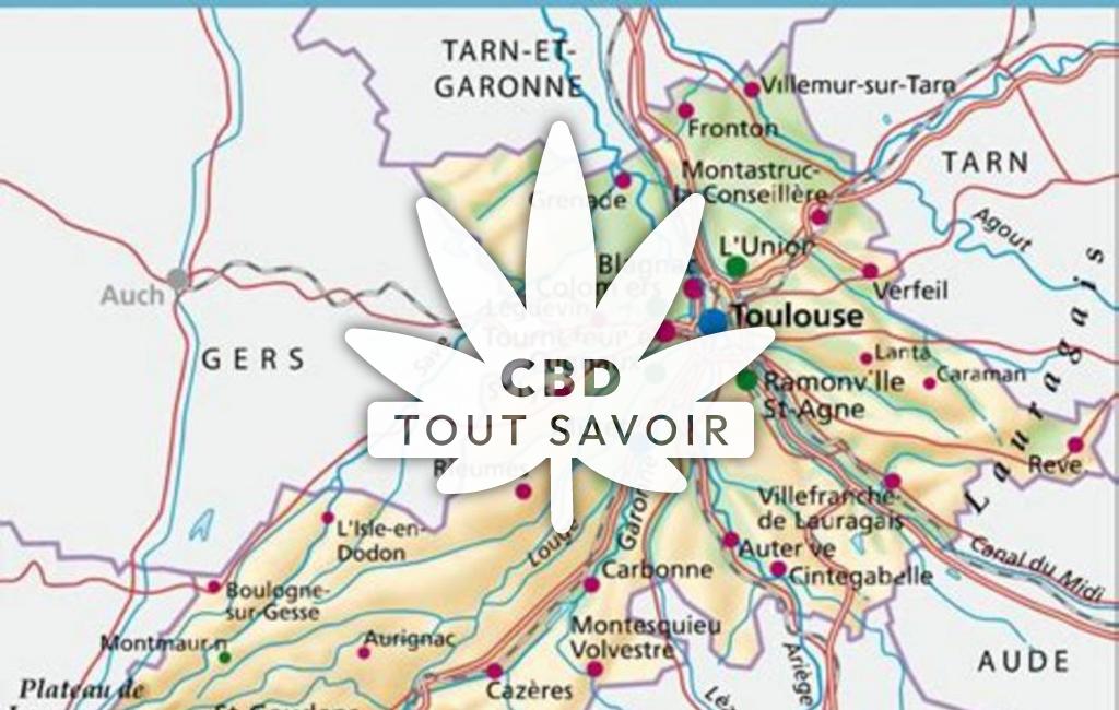 Village à Salles-sur-Garonne avec feuille Cannabis CBD