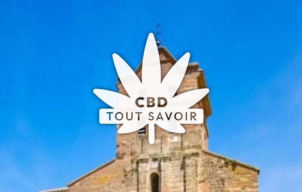Village à Lavernose-Lacasse avec feuille Cannabis CBD