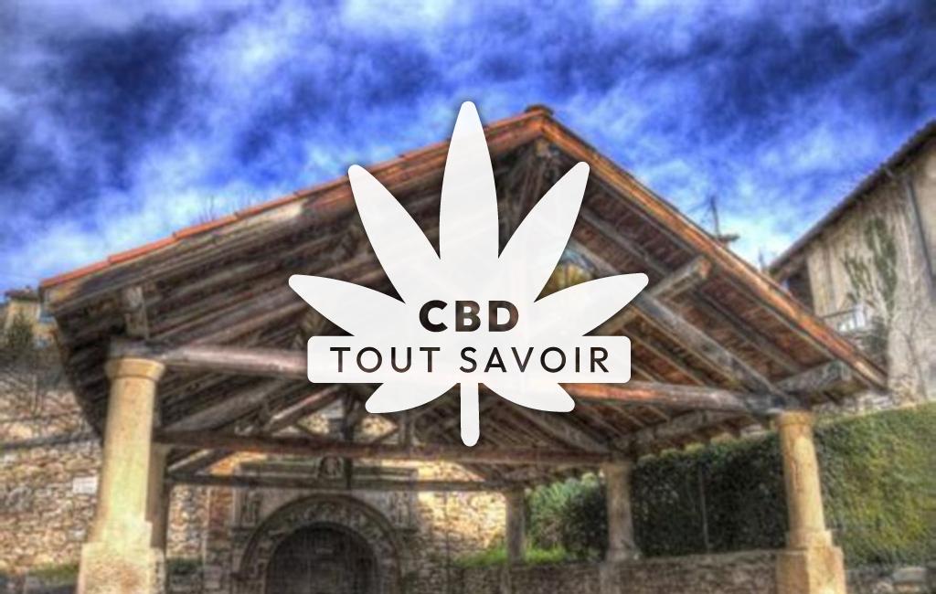 Village à Aulon avec feuille Cannabis CBD