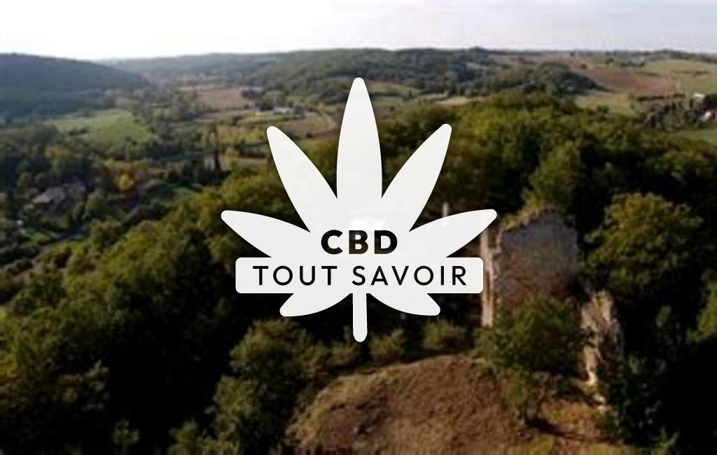 Village à Boussan avec feuille Cannabis CBD