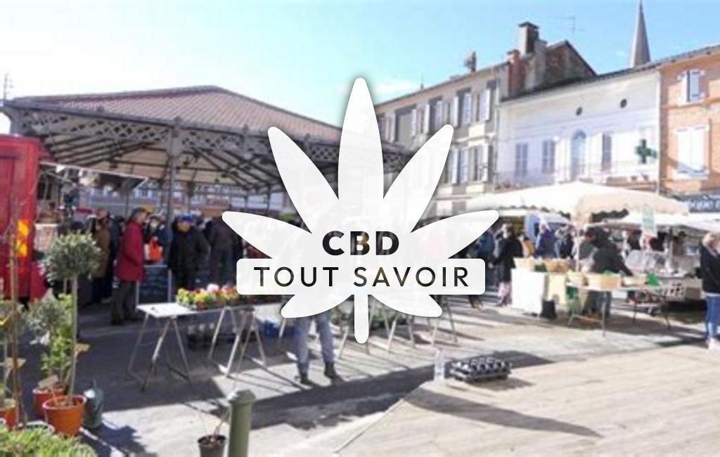 Village à Le-Fousseret avec feuille Cannabis CBD