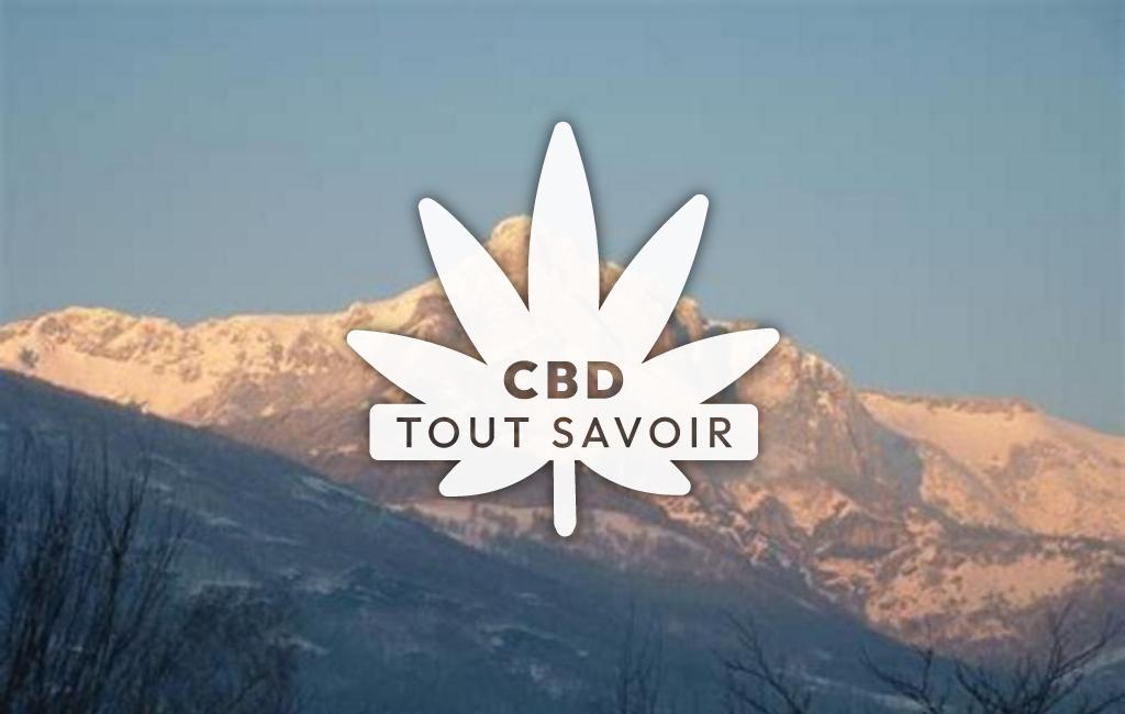 Village à Bezins-Garraux avec feuille Cannabis CBD