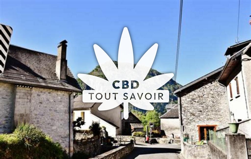 Village à Eup avec feuille Cannabis CBD