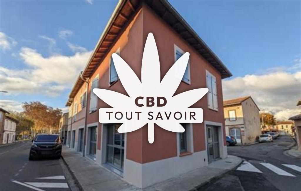 Village à Baziege avec feuille Cannabis CBD