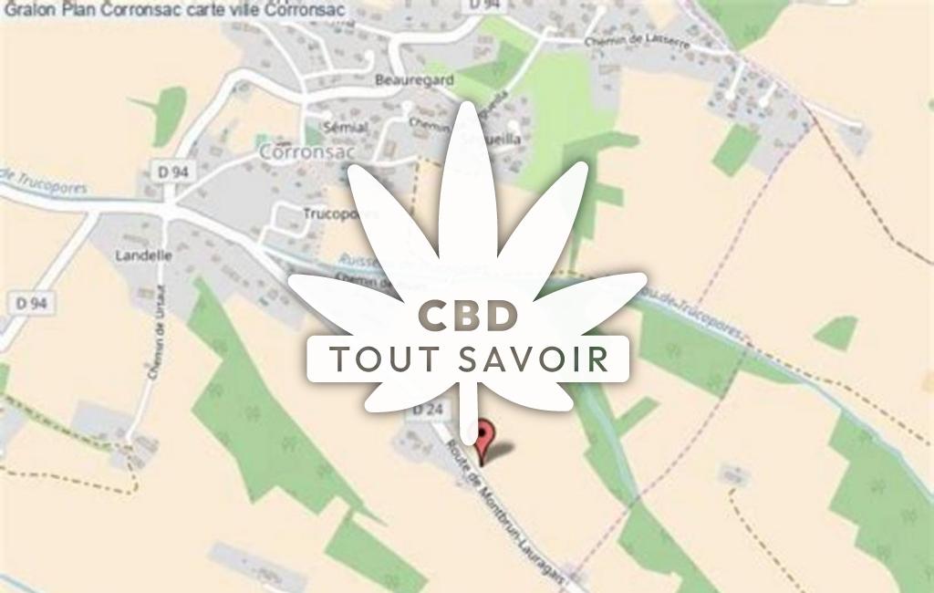 Village à Corronsac avec feuille Cannabis CBD