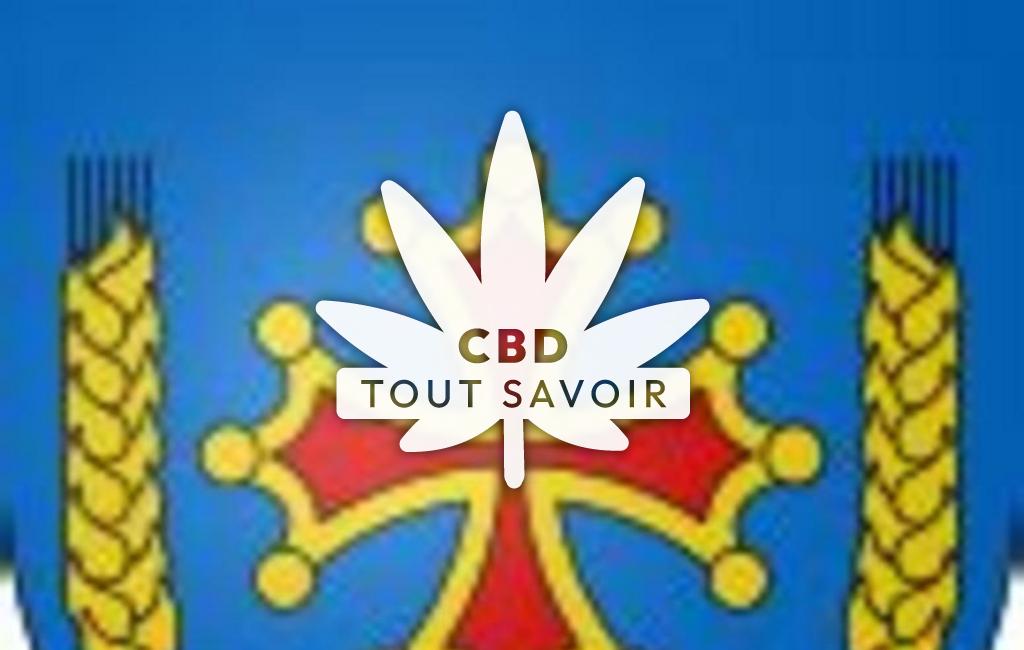 Village à Donneville avec feuille Cannabis CBD