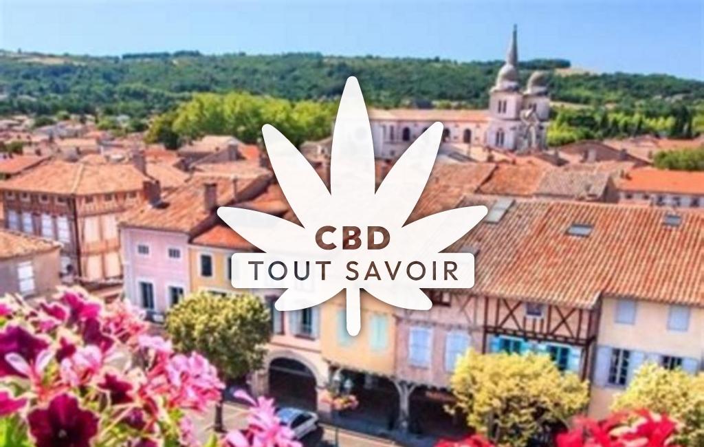 Village à Montlaur avec feuille Cannabis CBD