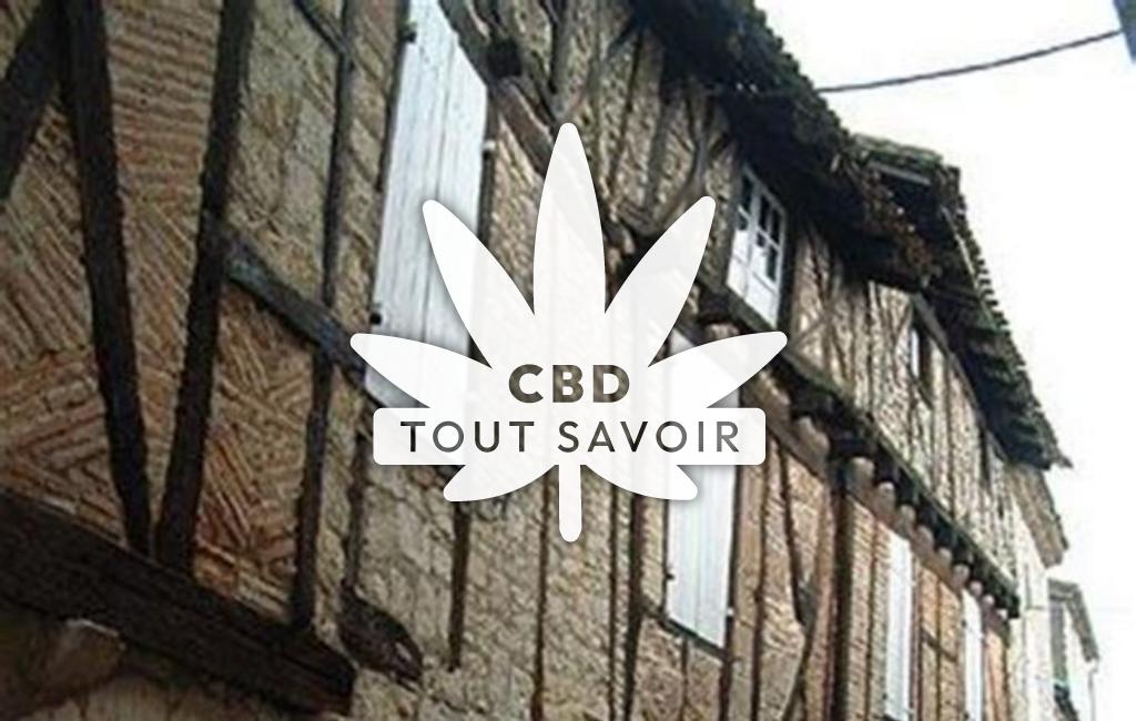 Village à Beauville avec feuille Cannabis CBD