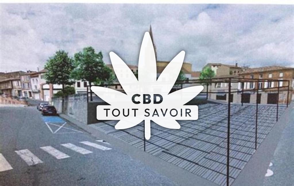 Village à Caraman avec feuille Cannabis CBD