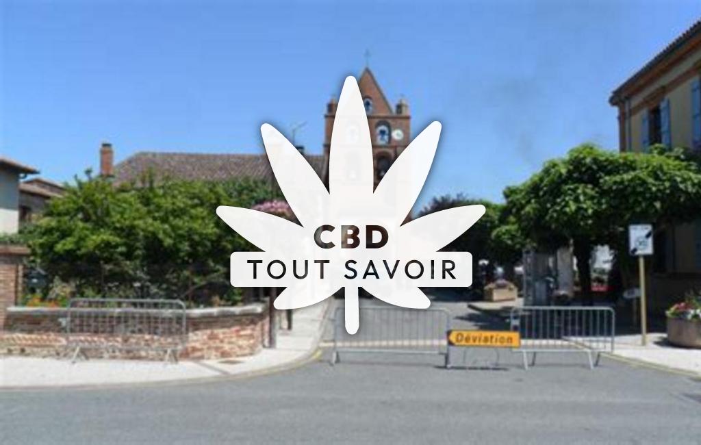 Village à Fontenilles avec feuille Cannabis CBD