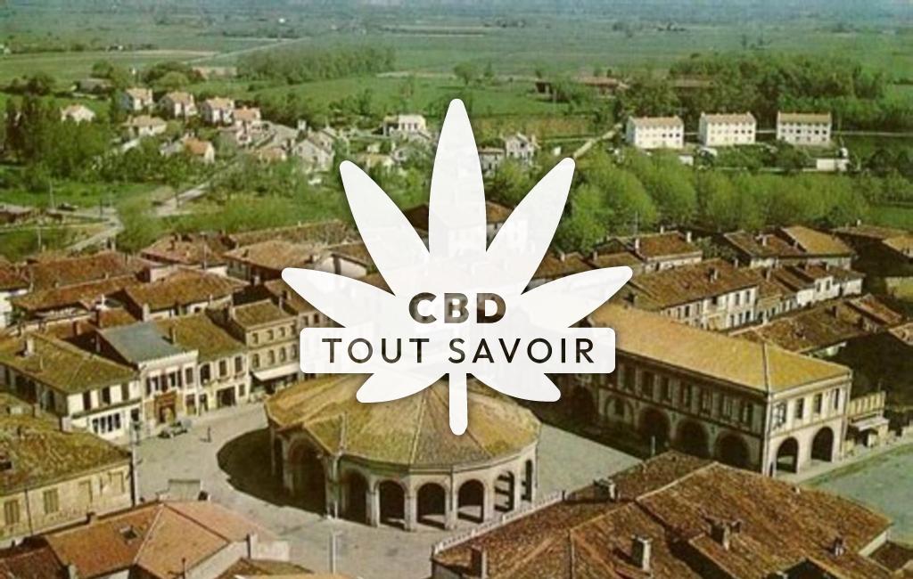 Village à Saint-Lys avec feuille Cannabis CBD