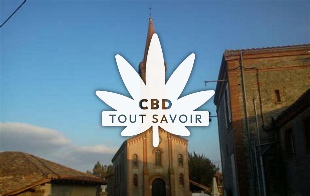 Village à Cabanac-Seguenville avec feuille Cannabis CBD