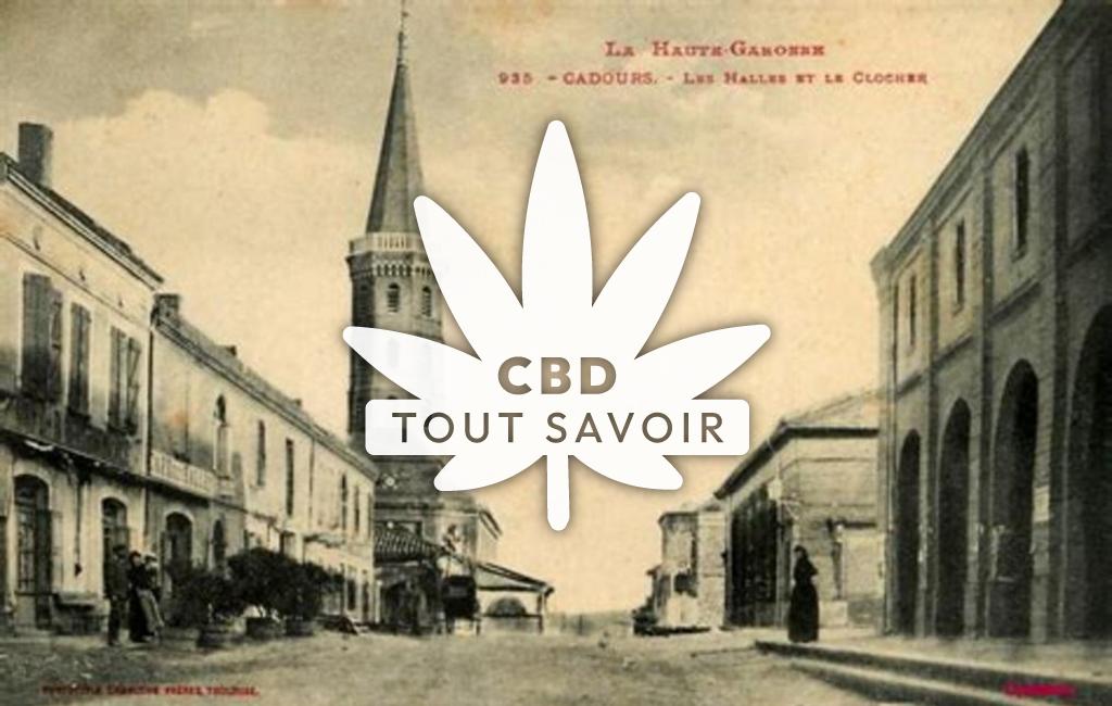 Village à Cadours avec feuille Cannabis CBD