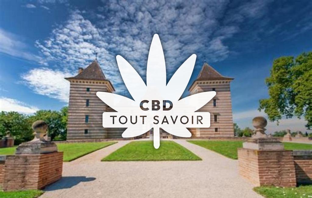 Village à Lareole avec feuille Cannabis CBD