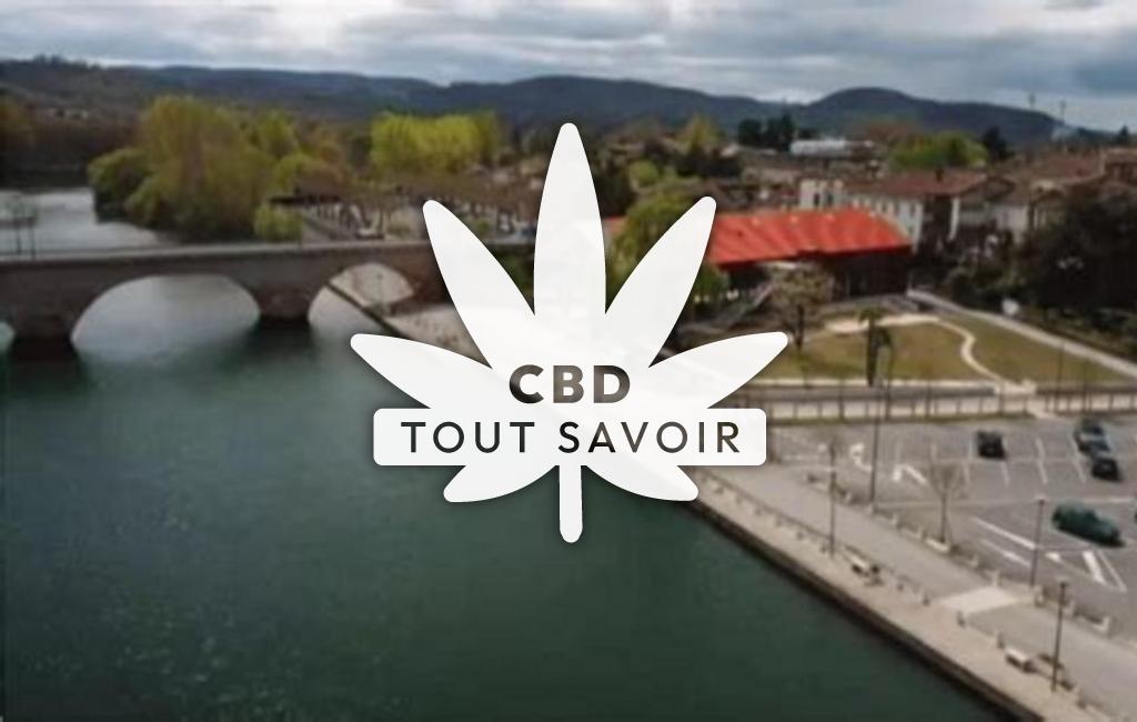 Village à Le-Gres avec feuille Cannabis CBD