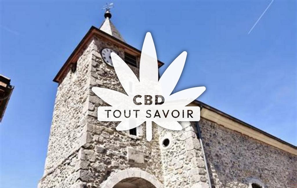 Village à Barbazan avec feuille Cannabis CBD