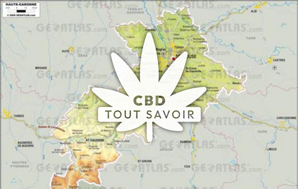 Village à Malvezie avec feuille Cannabis CBD