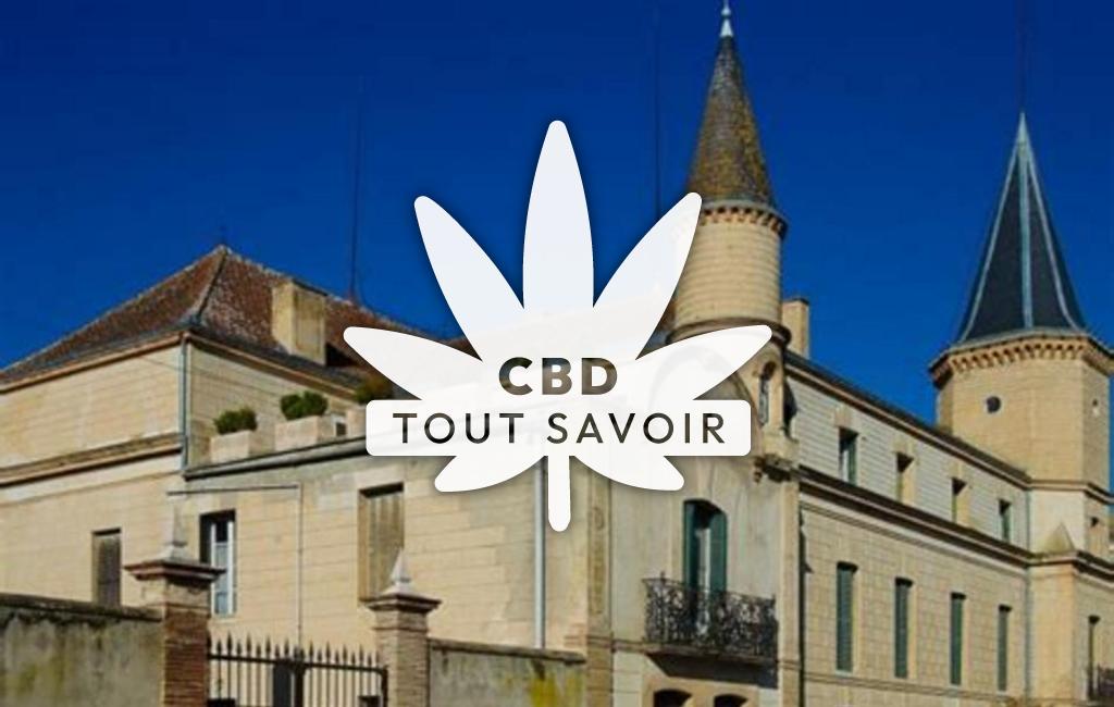 Village à Menville avec feuille Cannabis CBD