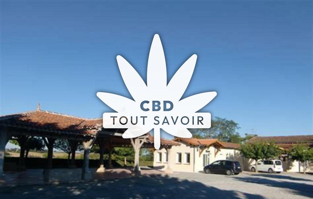 Village à Falga avec feuille Cannabis CBD