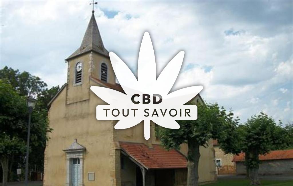Village à Boudrac avec feuille Cannabis CBD