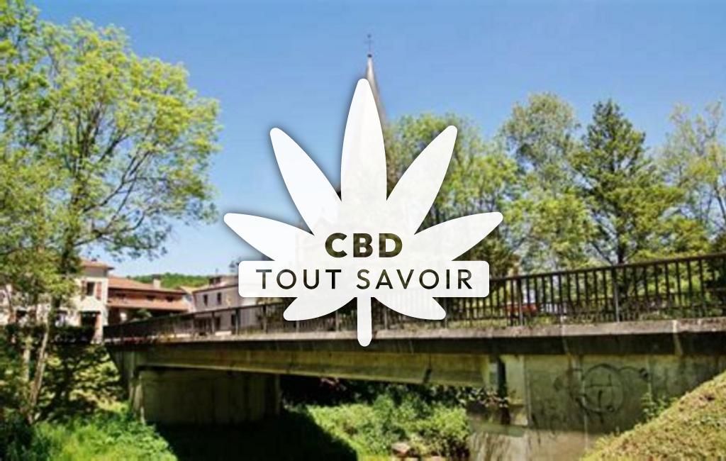Village à Saint-Plancard avec feuille Cannabis CBD
