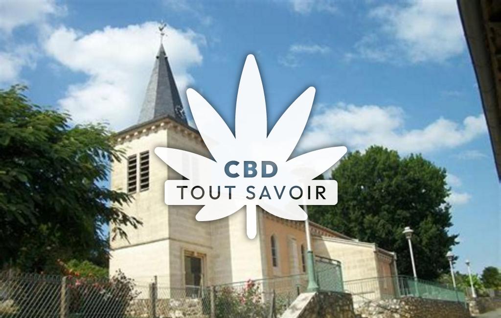 Village à Cazaril-Tamboures avec feuille Cannabis CBD