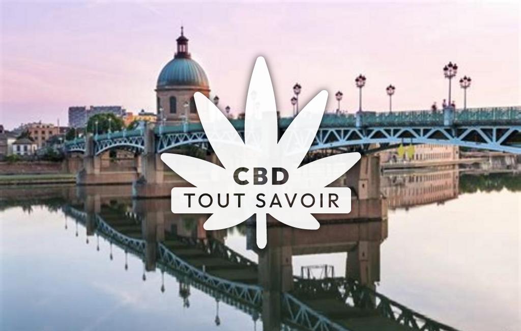 Village à Saint-Pierre avec feuille Cannabis CBD