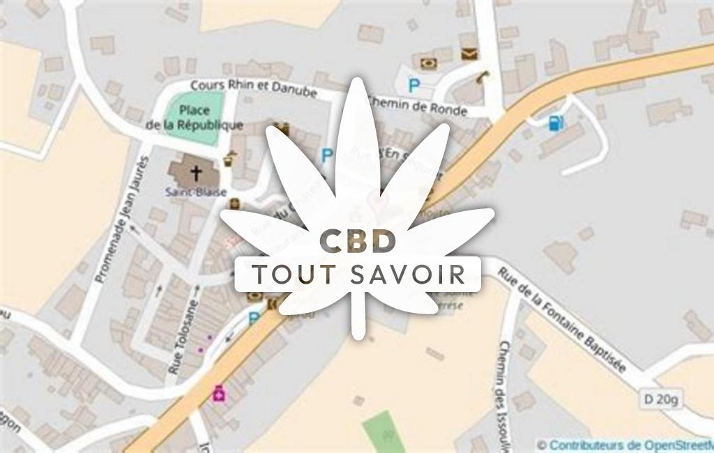 Village à Verfeil avec feuille Cannabis CBD