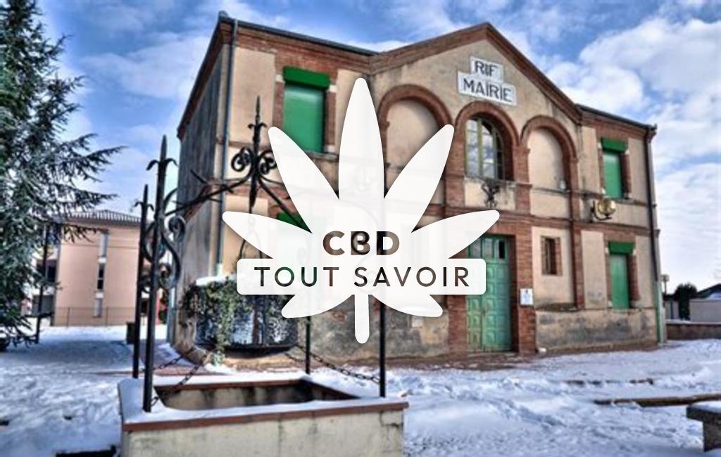 Village à Eaunes avec feuille Cannabis CBD