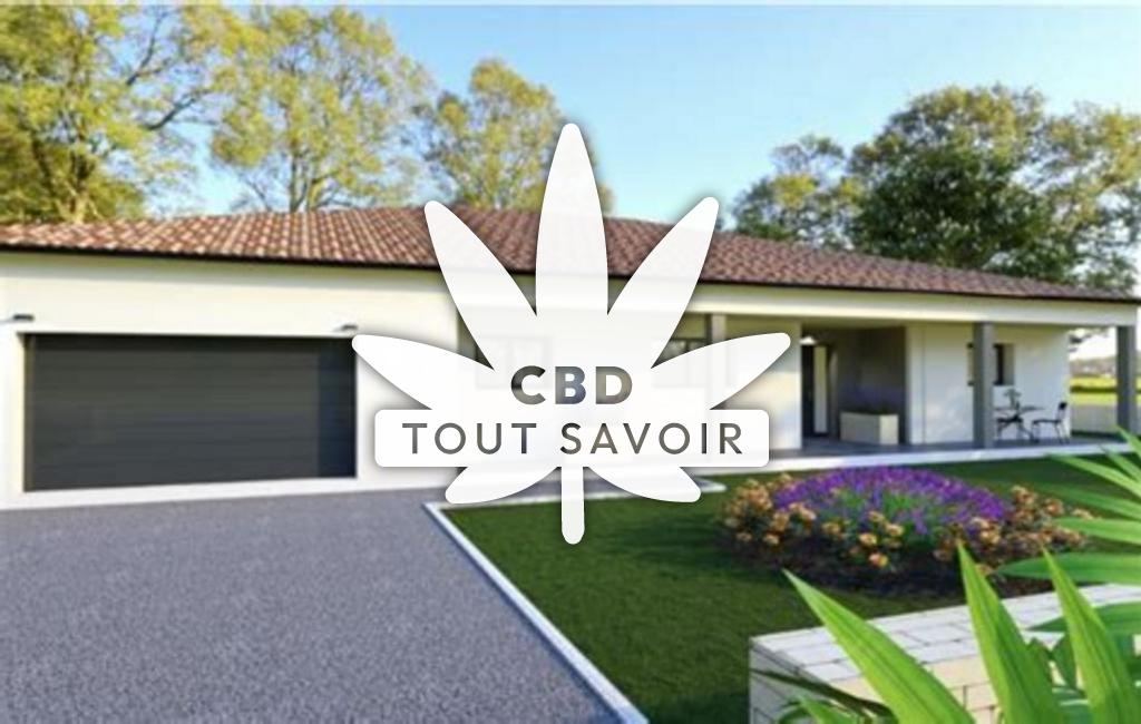 Village à Saubens avec feuille Cannabis CBD