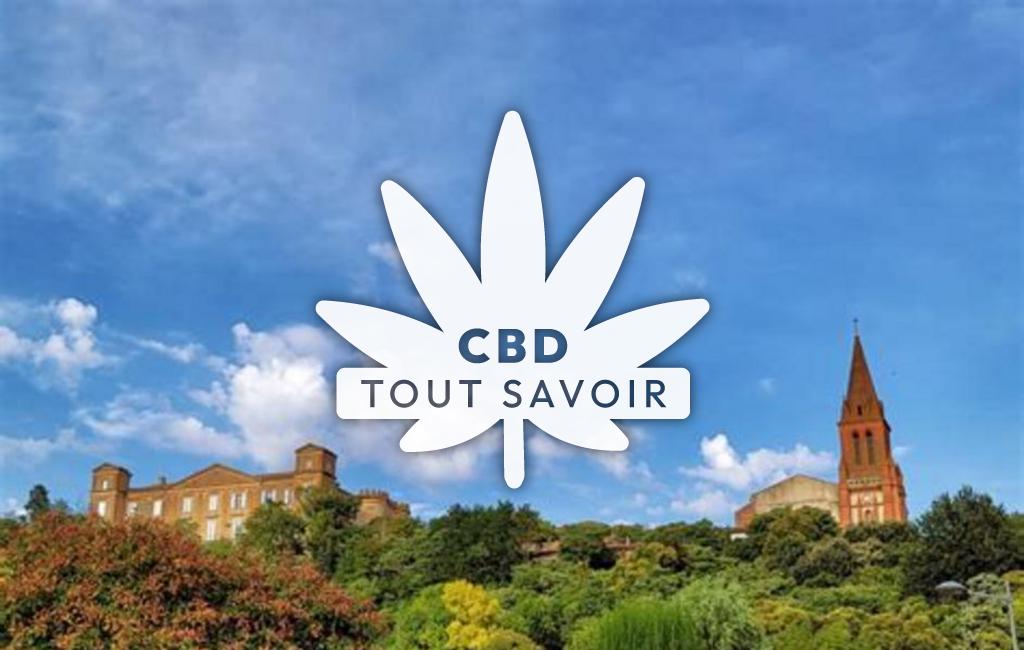 Village à CaSaintelnau-D'Estretefonds avec feuille Cannabis CBD