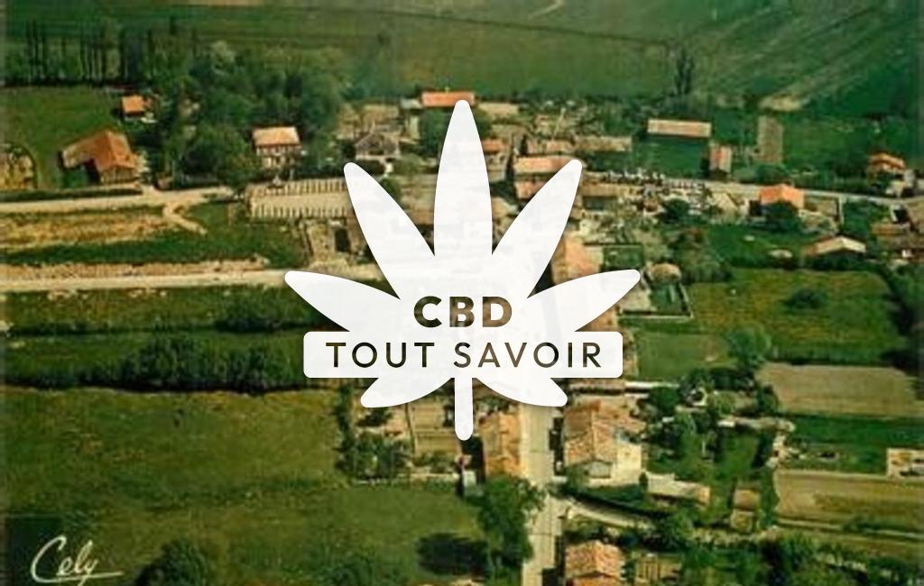 Village à Labastide-Saint-Sernin avec feuille Cannabis CBD