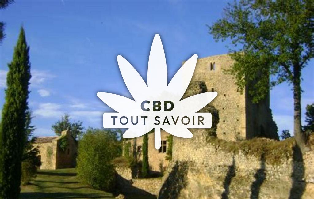 Village à Saint-Marcet avec feuille Cannabis CBD