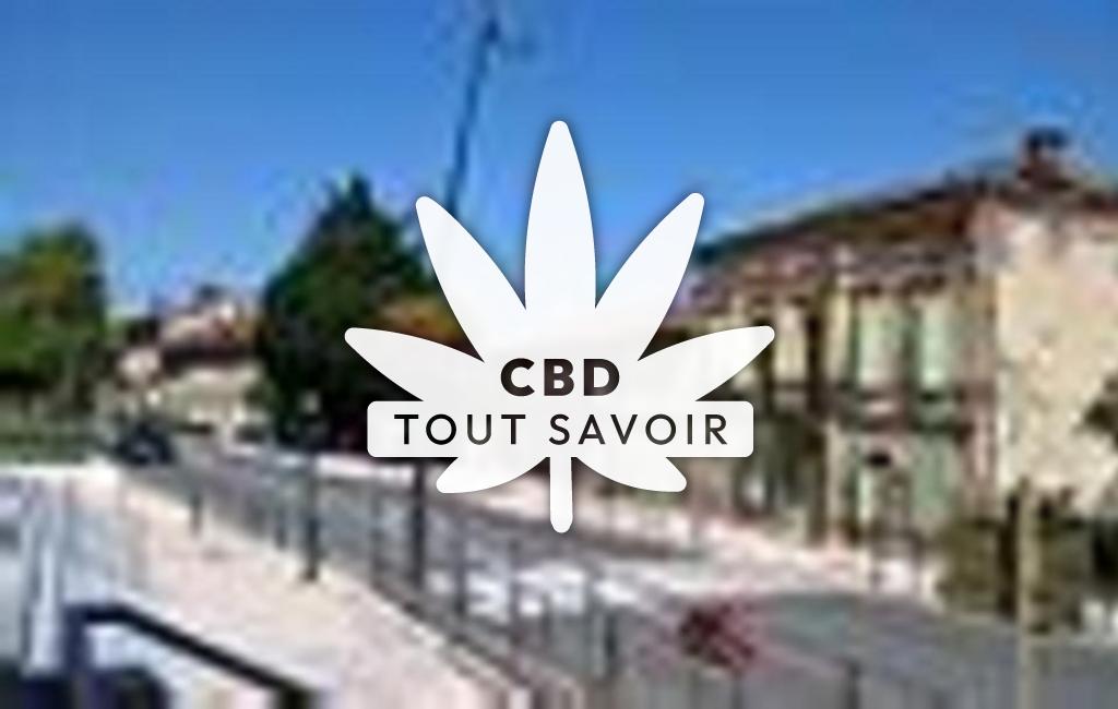 Village à Montrabe avec feuille Cannabis CBD