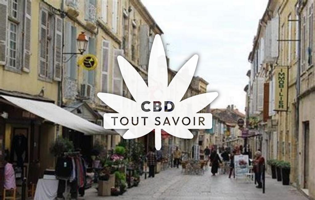 Village à Condom avec feuille Cannabis CBD
