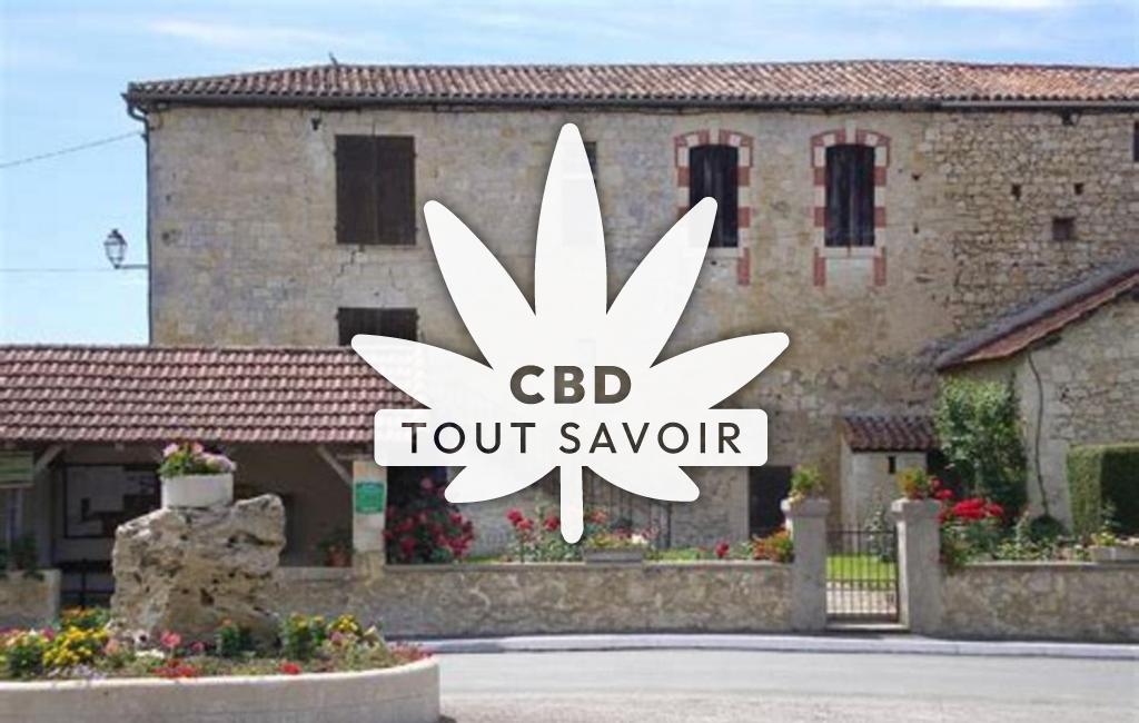 Village à Larroque-sur-l'Osse avec feuille Cannabis CBD