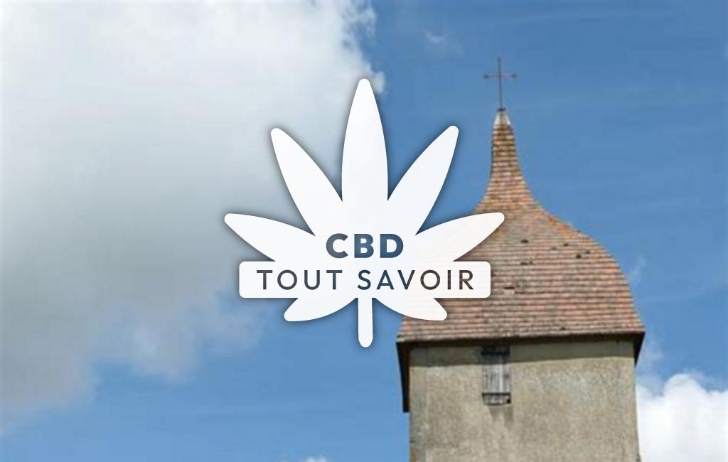 Village à Lanne-Soubiran avec feuille Cannabis CBD