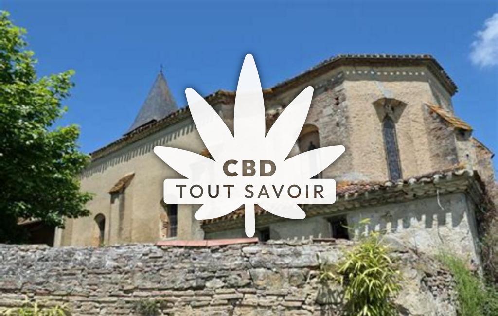 Village à Loubedat avec feuille Cannabis CBD