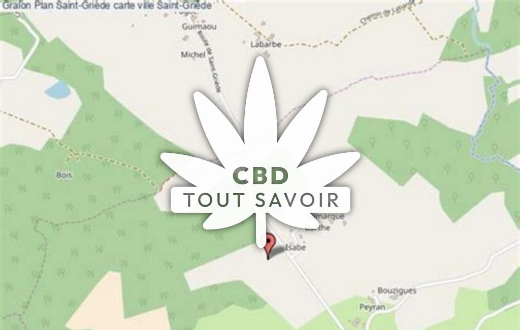 Village à Saint-Griede avec feuille Cannabis CBD