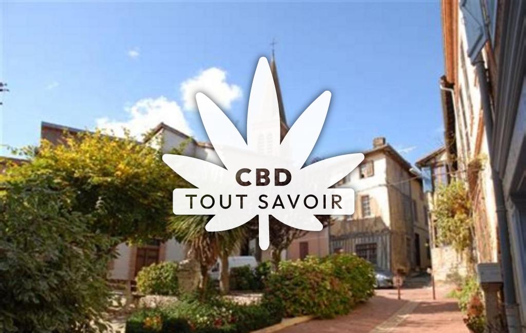 Village à Samatan avec feuille Cannabis CBD