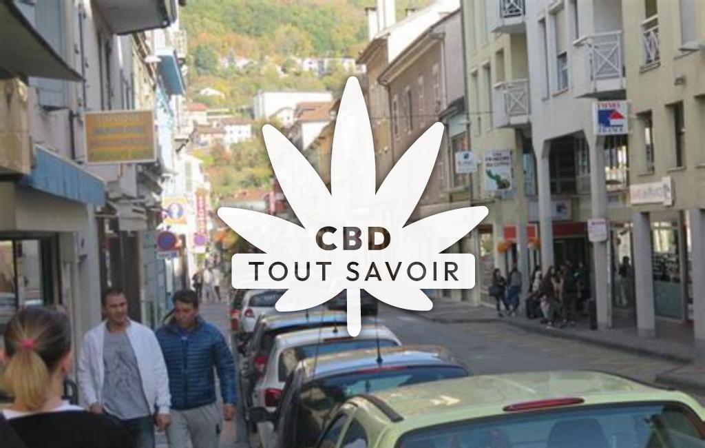 Village à Bellegarde avec feuille Cannabis CBD