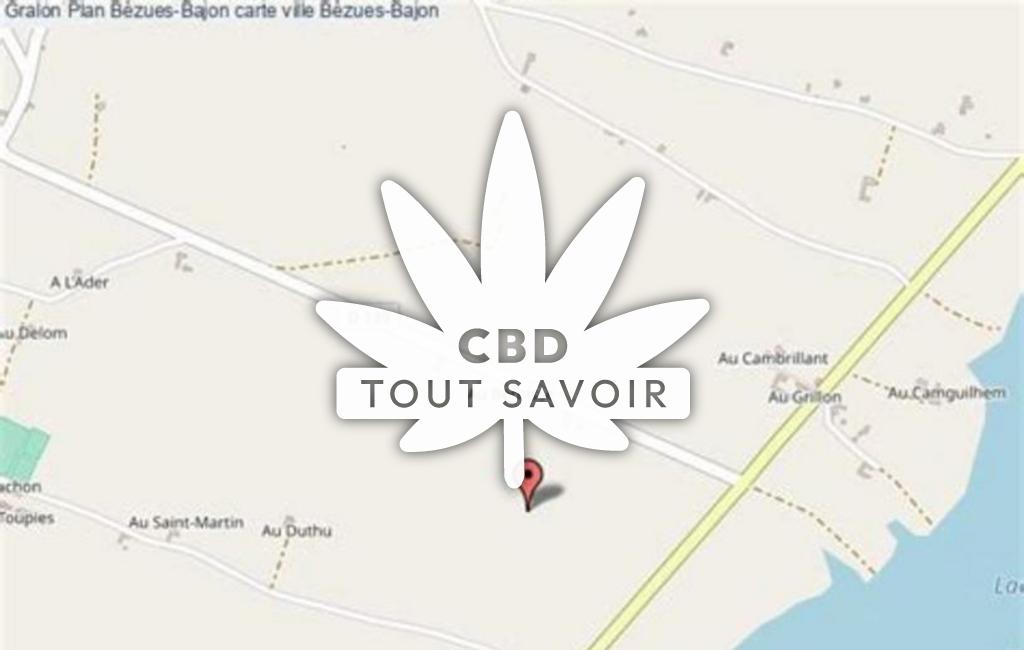Village à Bezues-Bajon avec feuille Cannabis CBD