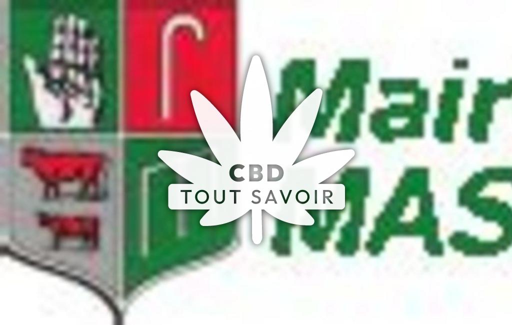 Village à Masseube avec feuille Cannabis CBD