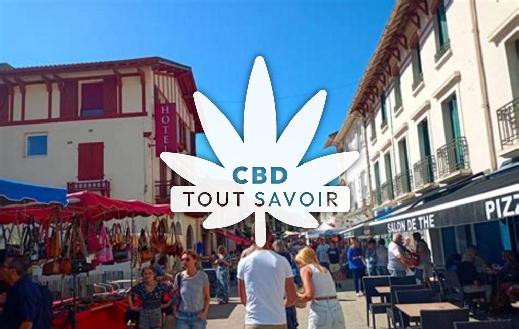 Village à Cazaubon avec feuille Cannabis CBD