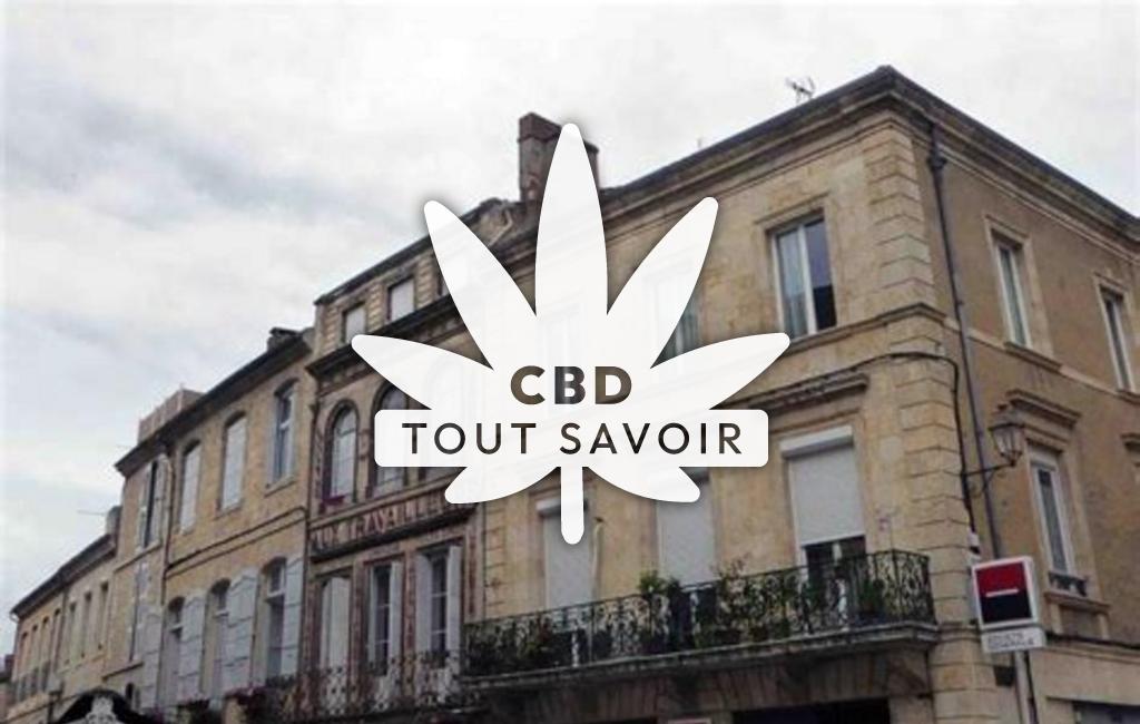 Village à Monpardiac avec feuille Cannabis CBD