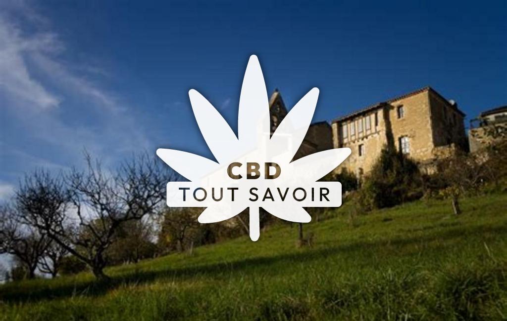 Village à Caillavet avec feuille Cannabis CBD