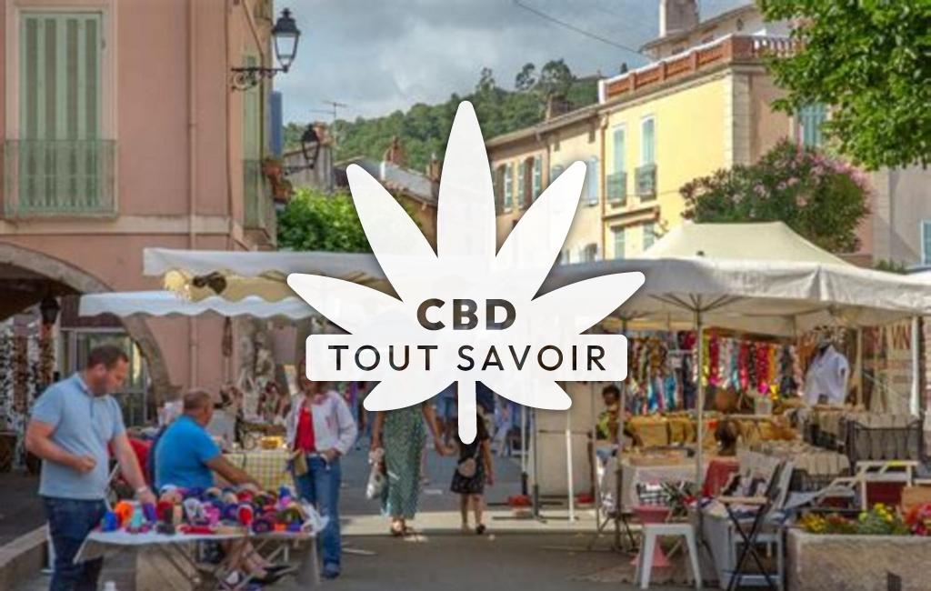 Village à Roquebrune avec feuille Cannabis CBD