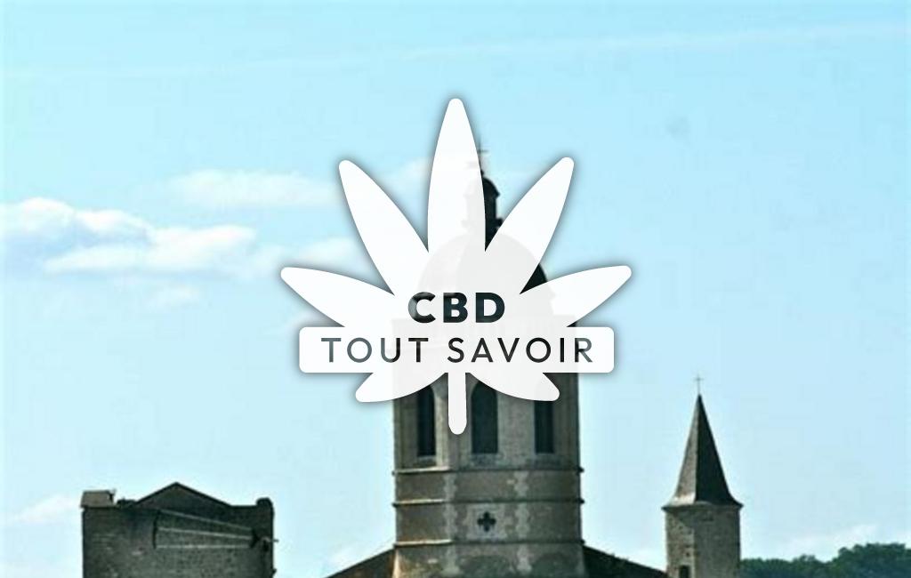Village à Vic-Fezensac avec feuille Cannabis CBD