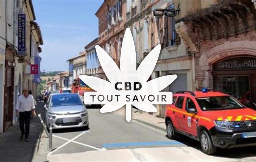 Village à Gimont avec feuille Cannabis CBD